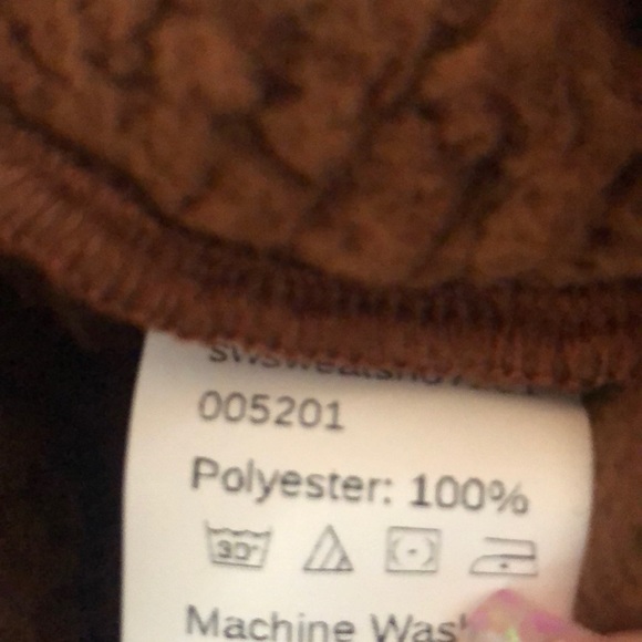 NWOT Brown Zip Half Placket Teddy Sweatshirt M - Picture 9 of 9